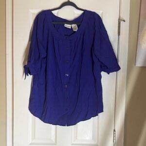 White Stag Royal Blue Blouse with Button Detail